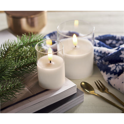 XANDLE+ - Candela di cera a LED in supporto di vetro