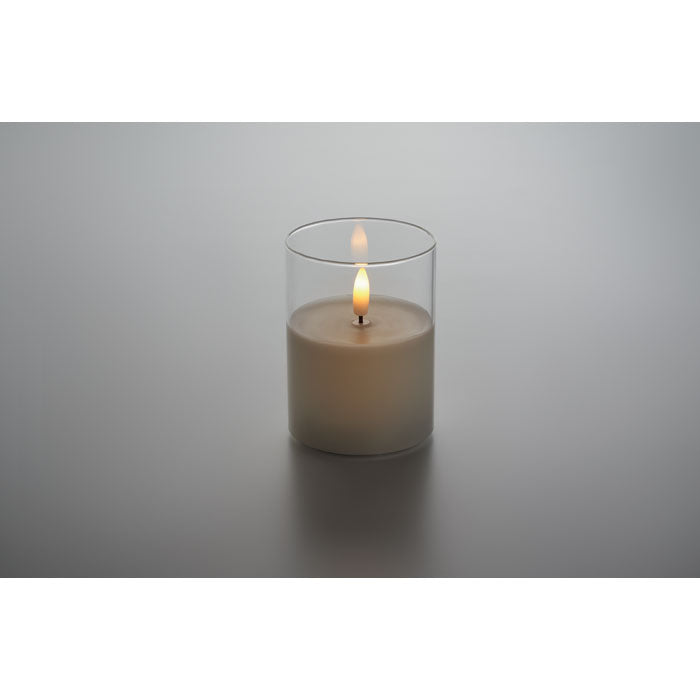 XANDLE+ - Candela di cera a LED in supporto di vetro