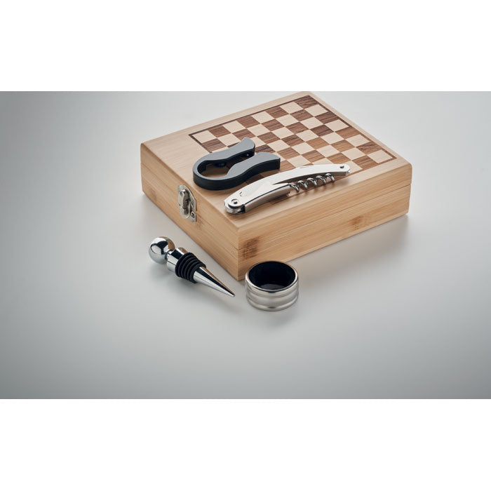CHESSET - Set de vino tablero de ajedrez