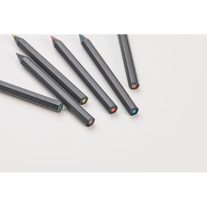 NEGRO - 6 lápices de colores negros