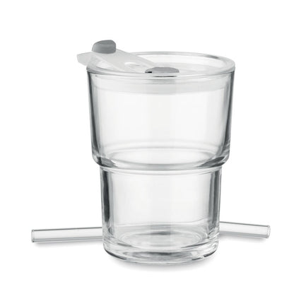 SIP - Glass tumbler with straw 400ml