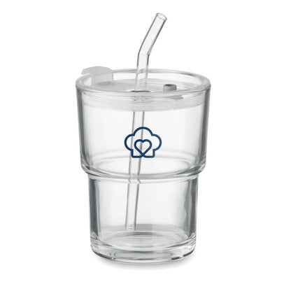 SIP - Glass tumbler with straw 400ml