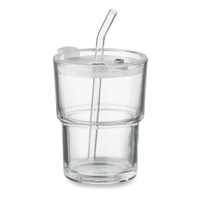 SIP - Glass tumbler with straw 400ml