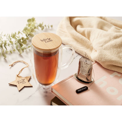 TEROL - Double wall glass mug 450ml