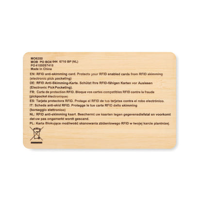 CUSTOS + - RFID card in bamboo material