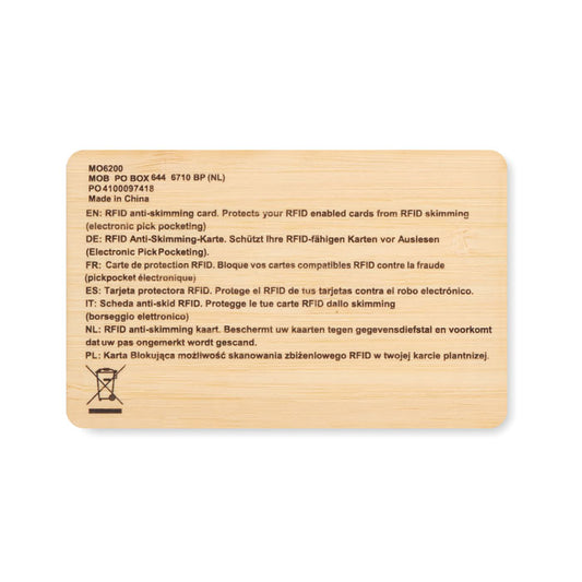 CUSTOS+ - Tarjeta RFID en material de bambú