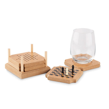 COASTGAME - Set da gioco sottobicchieri da 4 pezzi