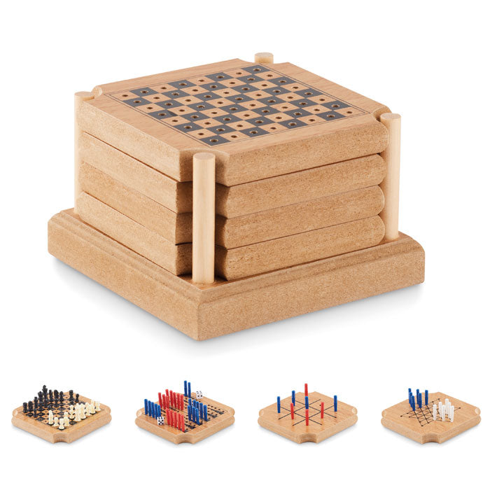 COASTGAME - Set da gioco sottobicchieri da 4 pezzi