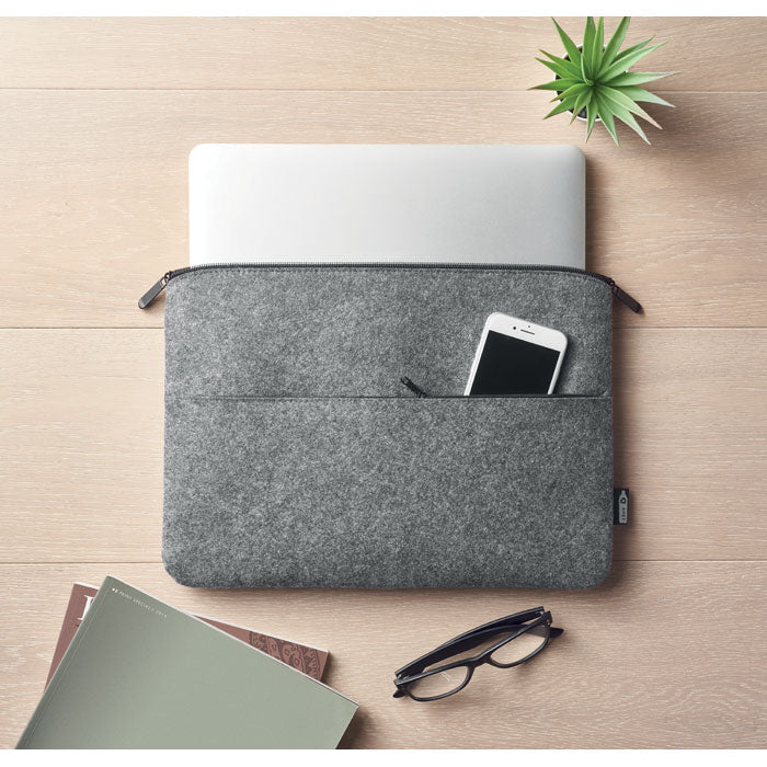 TOPLO – Laptoptasche aus RPET-Filz mit Reißverschluss