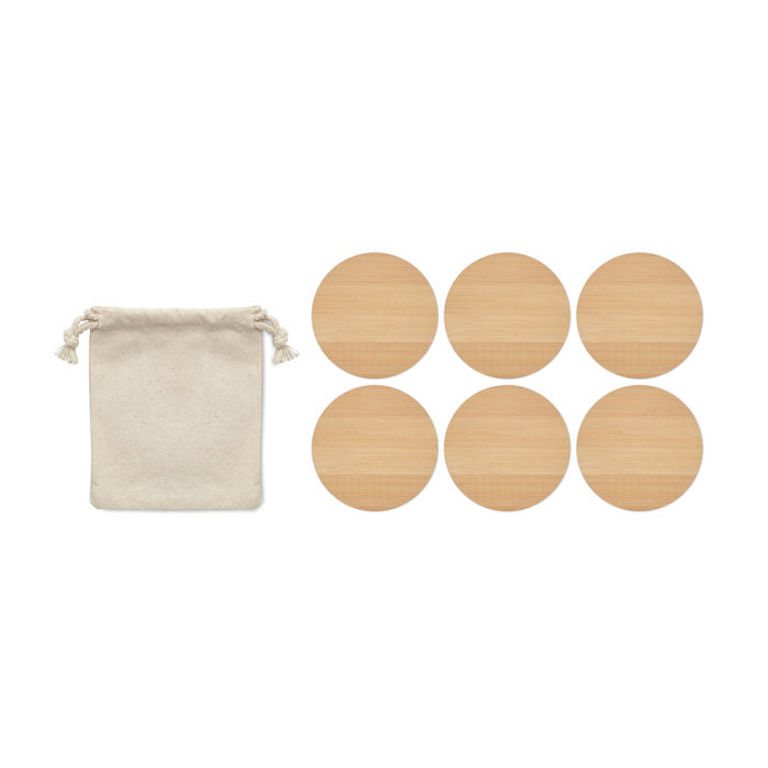 BAYIN SET - Conjunt de 6 posavasos de bambú