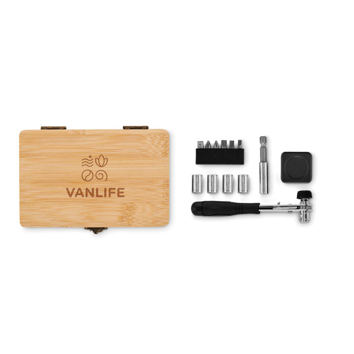 FUROBAM - Coffret à outils 13 pièces, coffret en bambou