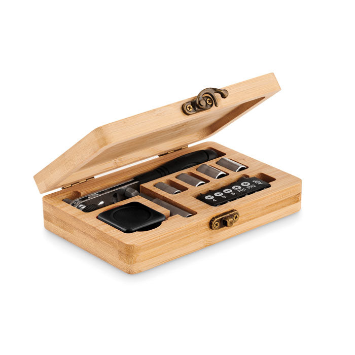 FUROBAM - Coffret à outils 13 pièces, coffret en bambou