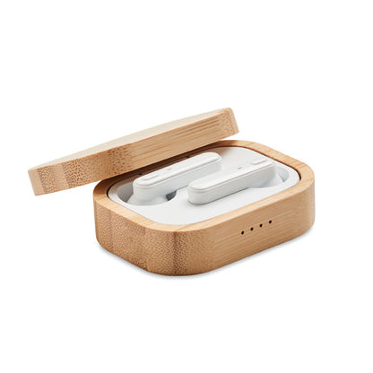 JAZZ BAMBOO - Auriculares TWS en estuche de bambú