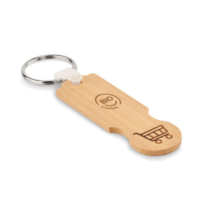 COMPRAS – Euro-Token-Schlüsselanhänger aus Bambus