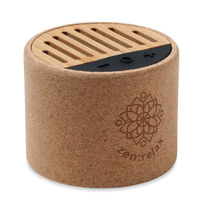 ROUND + - Altoparlante wireless rotondo in sughero