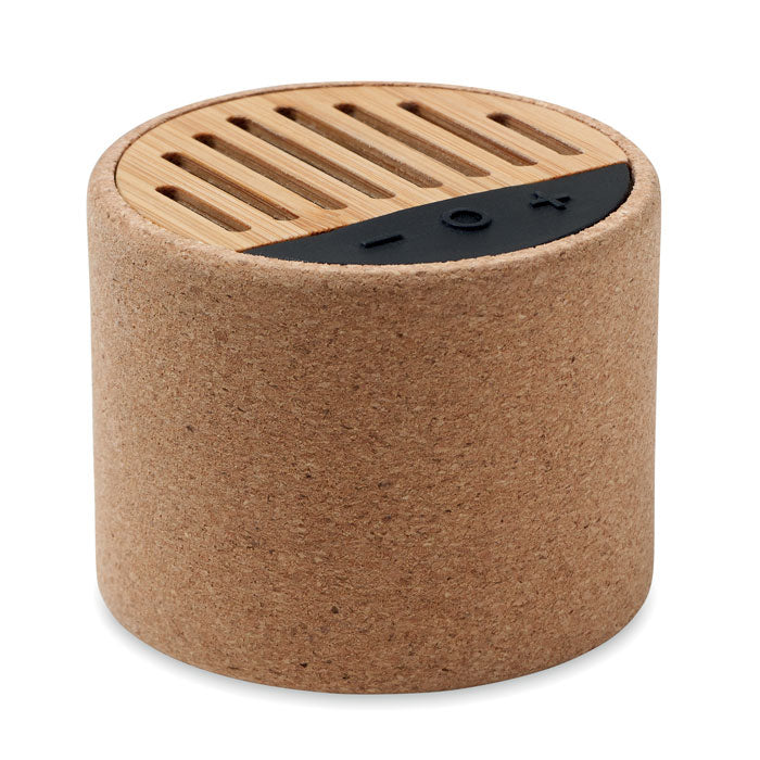 ROUND + - Altoparlante wireless rotondo in sughero