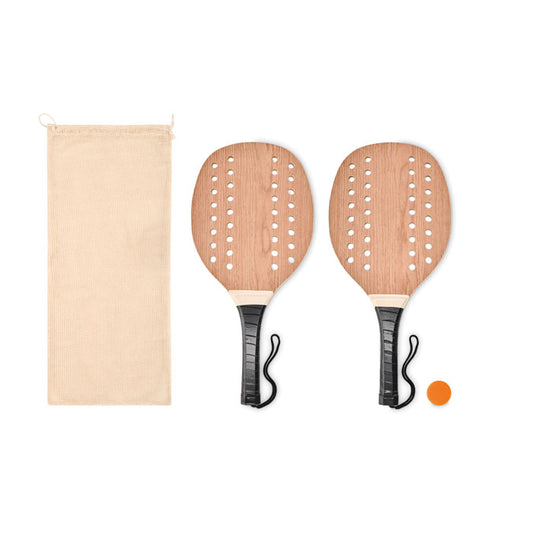 PALAS - Beach-Tennis-Set aus Palisander