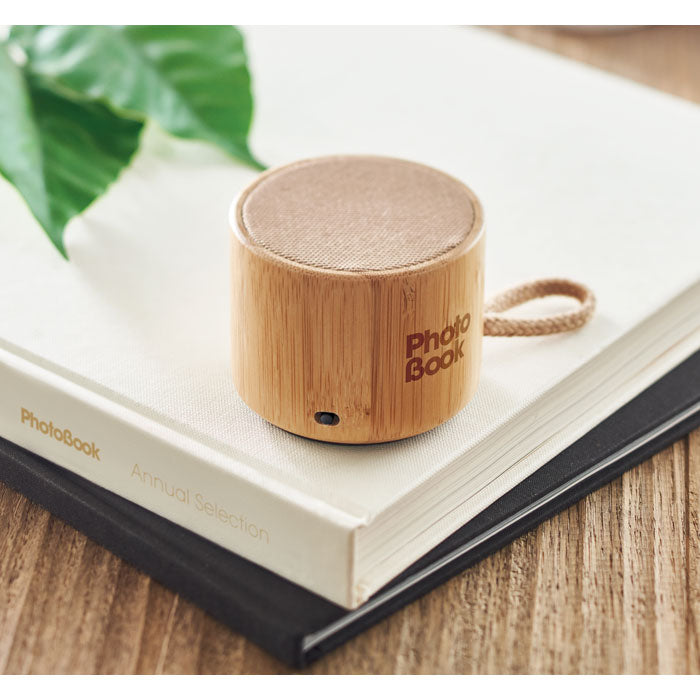 COOL - Altoparlante wireless rotondo in bambù