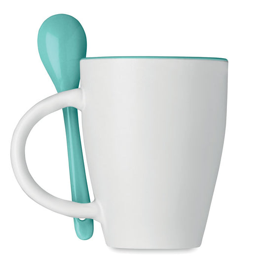 DUAL - Tassa bicolor amb cullera 250 ml