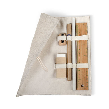 ECOSET - Set de papeterie sous pochette en coton