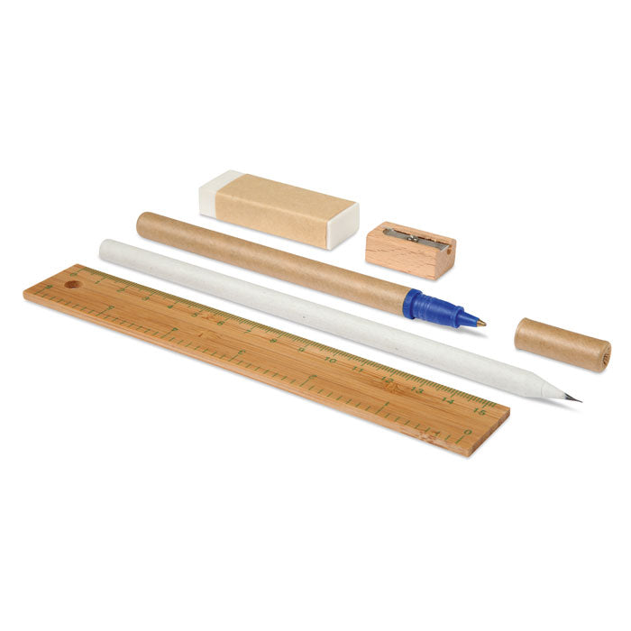 ECOSET - Set de papeterie sous pochette en coton