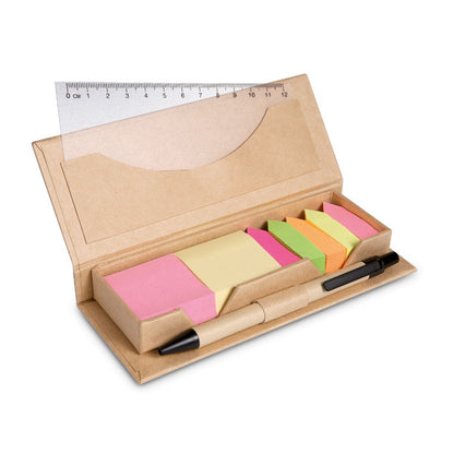 STIBOX - Set de notas adhesivas recicladas con bolígrafo