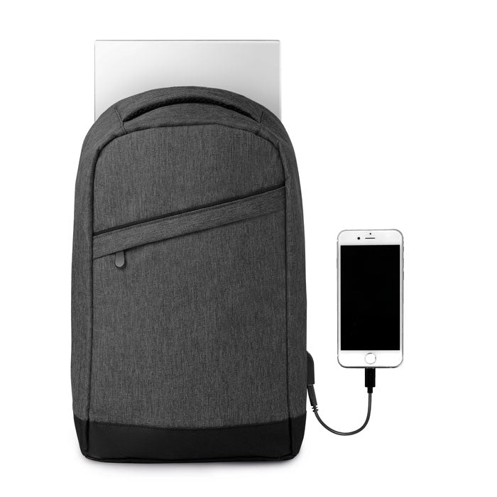 BERLIN - 2 tone backpack incl USB plug