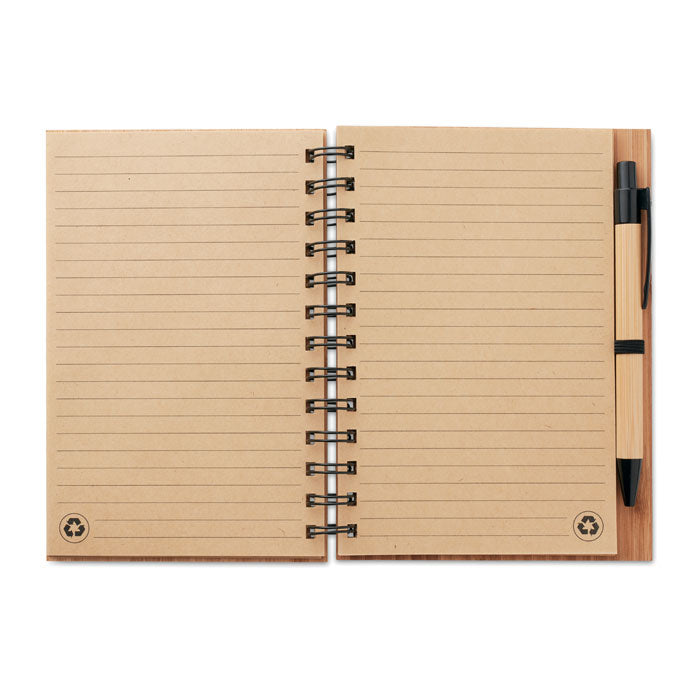 BAMBLOC - Carnet en bambou ligné stylo