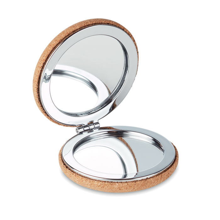 GUAPA CORK - Espejo de bolsillo con funda de corcho