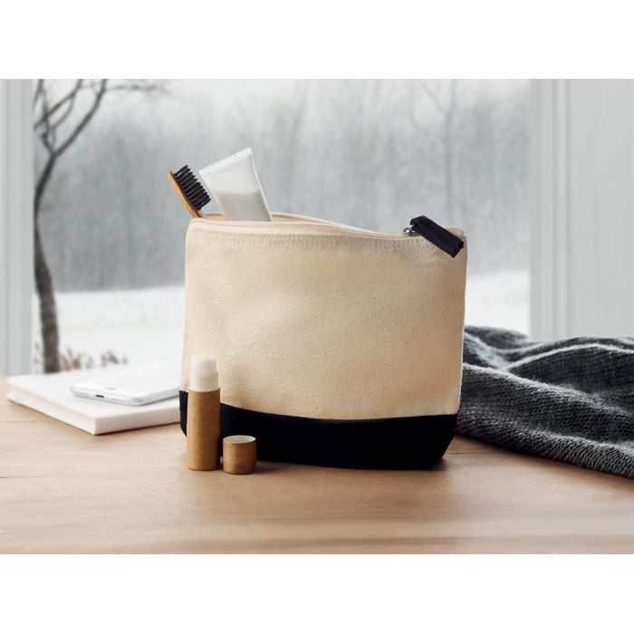 KLEUREN - Zweifarbige Kosmetiktasche aus Baumwolle