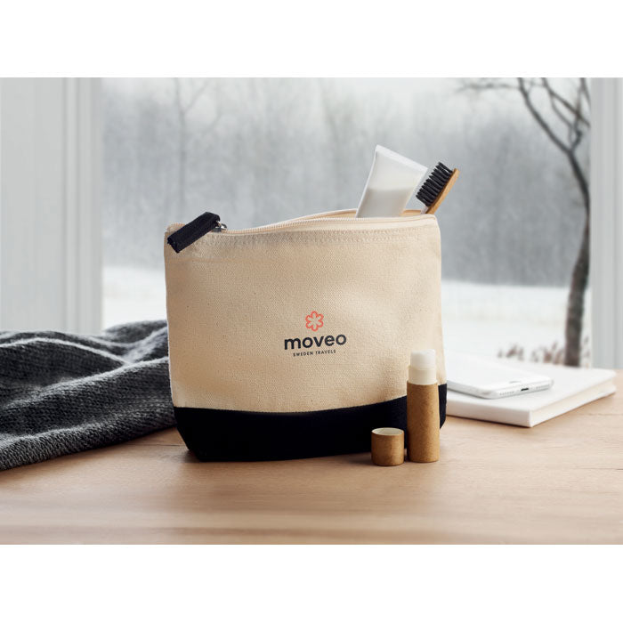 KLEUREN - Zweifarbige Kosmetiktasche aus Baumwolle