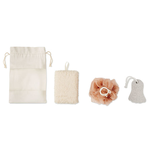 CUIDA SET - Set da bagno in custodia di cotone