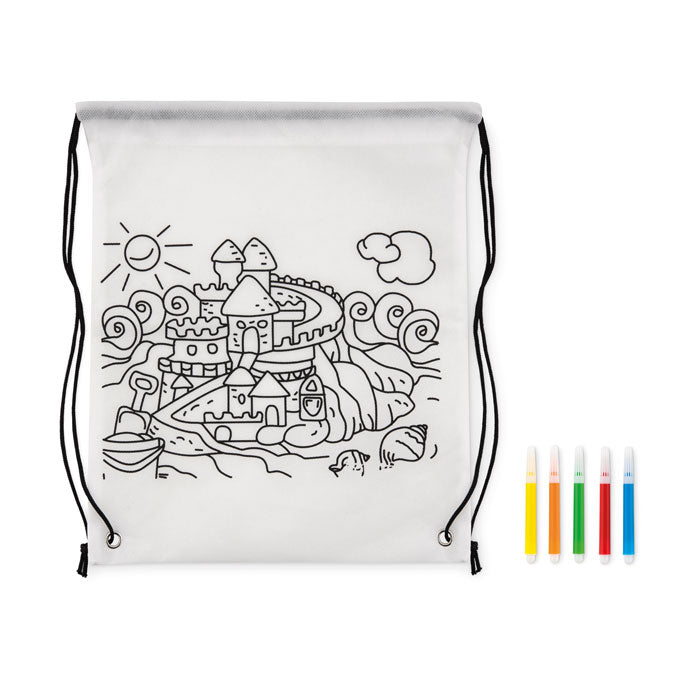 CARRYDRAW - Bolsa infantil de tejido no tejido con bolígrafos