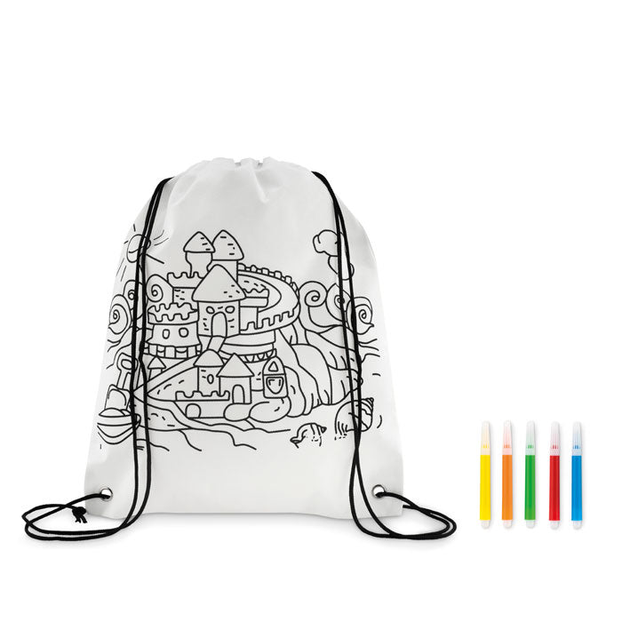 CARRYDRAW - Bolsa infantil de tejido no tejido con bolígrafos