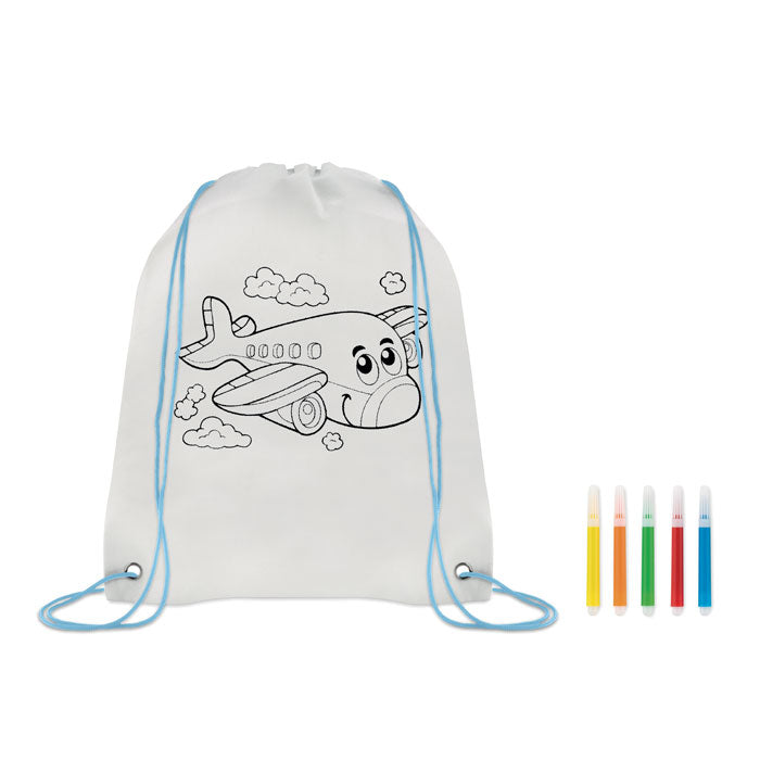 CARRYDRAW - Bolsa infantil de tejido no tejido con bolígrafos