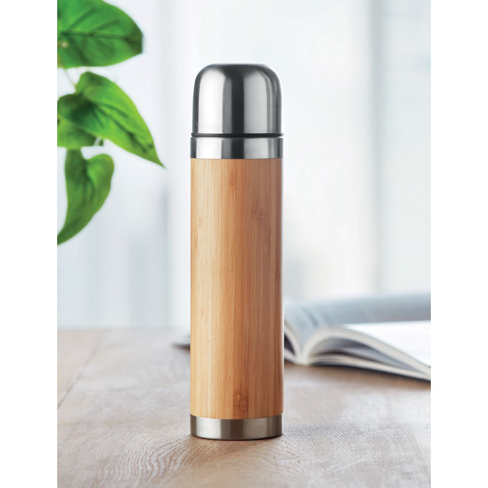 CHAN BAMBOO - Borraccia con coperchio in bambù a doppia parete
