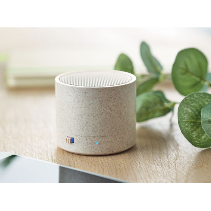 ROUND BASS+ - Enceinte 3W en paille de blé/ABS