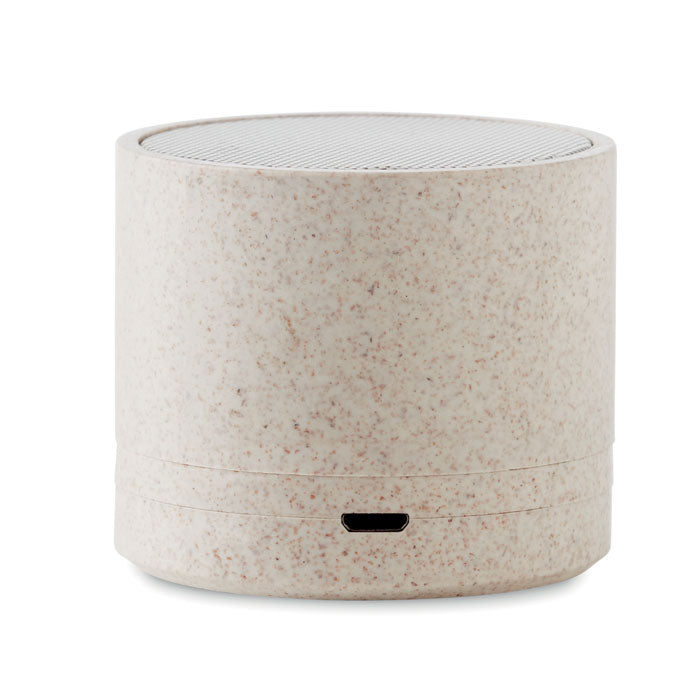 ROUND BASS+ - Enceinte 3W en paille de blé/ABS