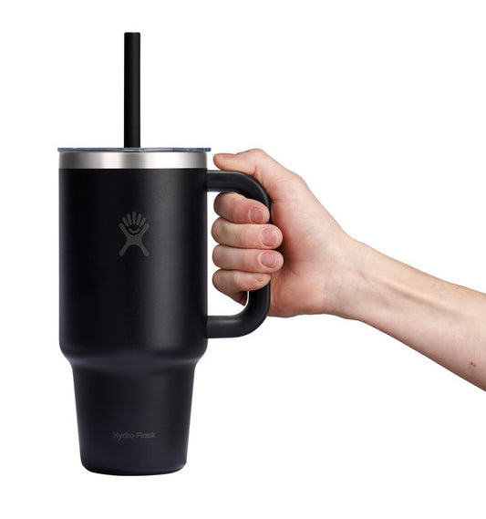 Hydro Flask 32 OZ TRAVEL TUMBLER CLEAR LID BLACK