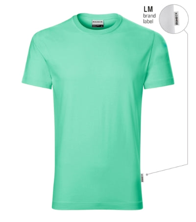 RIMECK RESIST Men's T-shirt in mint, brand label - promotional clothing printed with your company logo
