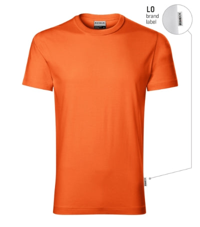RIMECK RESIST Men's T-shirt in orange, brand label - promotional clothing printed with your company logo