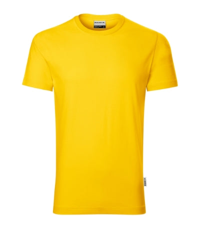 RIMECK RESIST Men's T-shirt in yellow, brand label - promotional clothing printed with your company logo