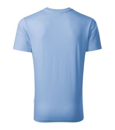 RIMECK RESIST Men's T-shirt in sky blue, brand label - promotional clothing printed with your company logo