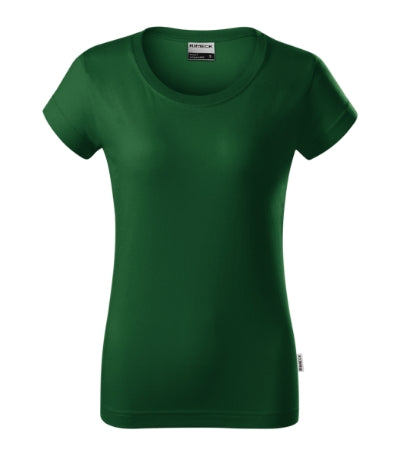 RIMECK RESIST Women's T-shirt in bottle green, brand label - promotional clothing printed with your company logo