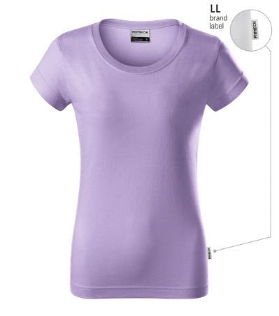 RIMECK RESIST Women's T-shirt in lavender, brand label - promotional clothing printed with your company logo