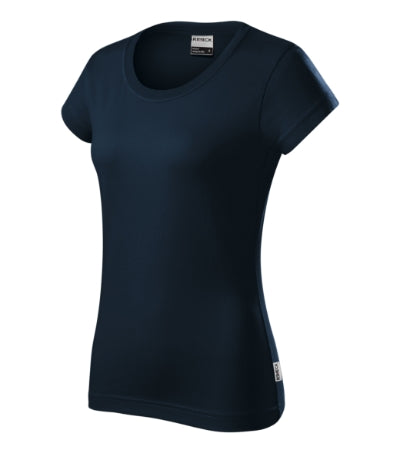 RIMECK RESIST Women's T-shirt in navy blue, brand label - promotional clothing printed with your company logo