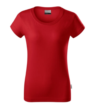RIMECK RESIST Women's T-shirt in red, brand label - promotional clothing printed with your company logo