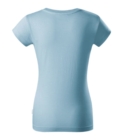 RIMECK RESIST Women's T-shirt in sky blue, brand label - promotional clothing printed with your company logo