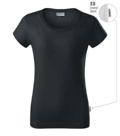 RIMECK RESIST HEAVY Women's T-shirt in ebony gray, brand label - promotional clothing printed with your company logo