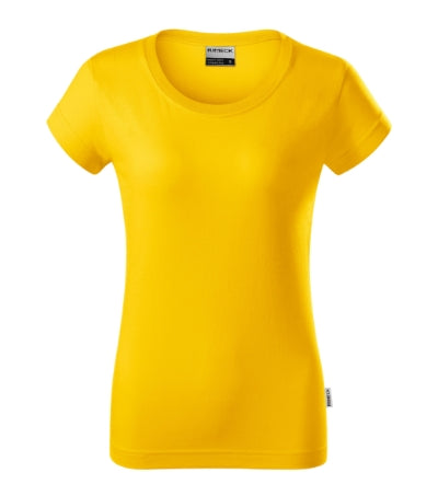 RIMECK RESIST HEAVY Women's T-shirt in yellow, brand label - promotional clothing printed with your company logo